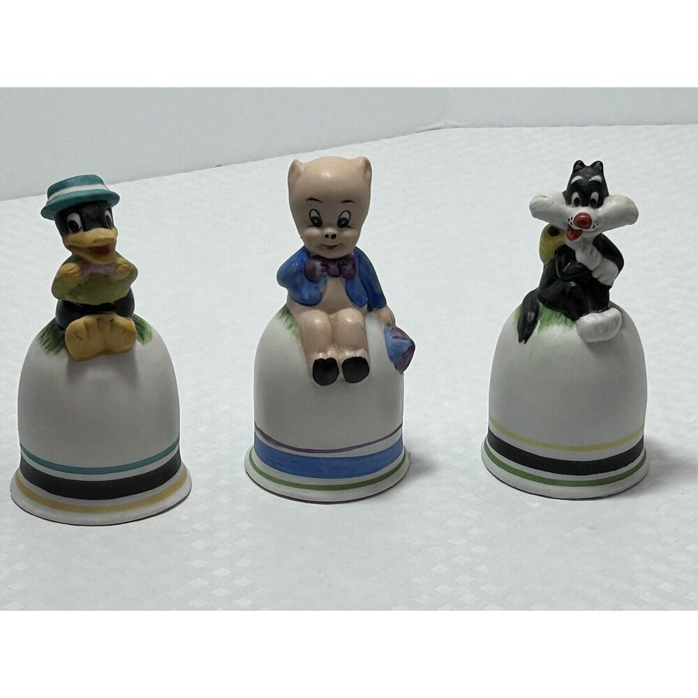Set Of 3 Vintage Ceramic Warner Brothers Bells 4", 1979 Price Products